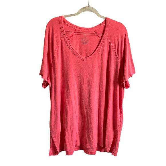 Offline by Aerie Oversized Long Line Neon Pink Tee - Size Large - Picture 1 of 5